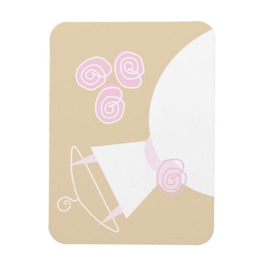 Weddenschap Roze Beige Horizontale Magnet Magneet (Verticaal)
