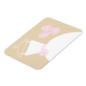Weddenschap Roze Beige Horizontale Magnet Magneet (Linkerzijde)