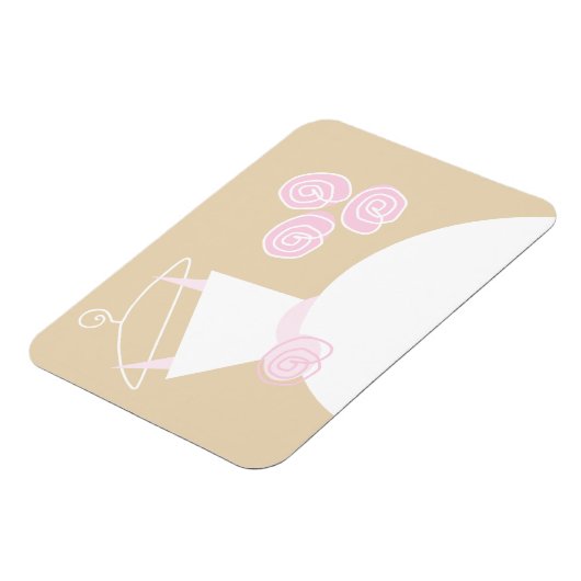 Weddenschap Roze Beige Horizontale Magnet Magneet (Linkerzijde)