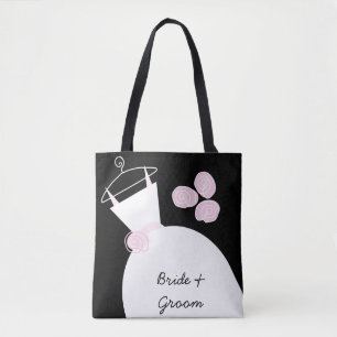 Weddenschap Roze bruinbruidegom over het zwart Tote Bag