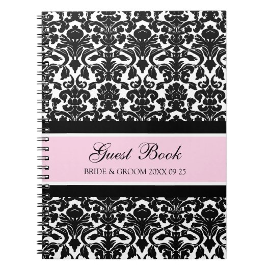 Weddenschap Roze Damask-laptop Notitieboek (Voorkant)