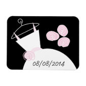 Weddenschap Roze 'Datum' zwart horizontaal Magneet (Horizontaal)