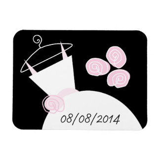 Weddenschap Roze 'Datum' zwart horizontaal Magneet