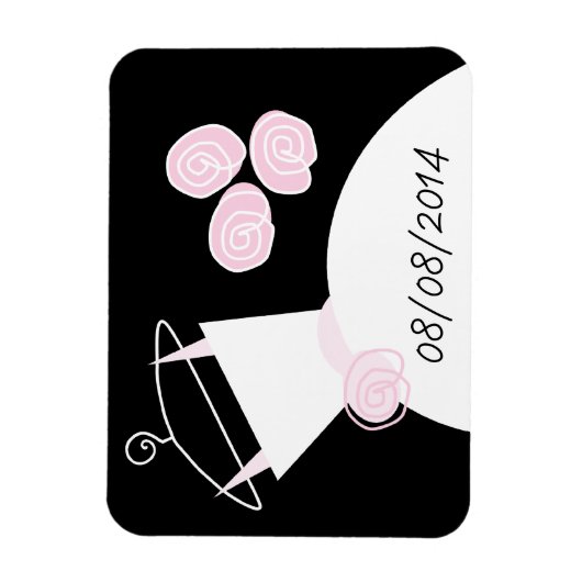 Weddenschap Roze 'Datum' zwart horizontaal Magneet (Verticaal)