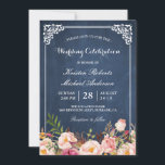 Weddenschap Roze Floral Blue Chalkboard Kaart<br><div class="desc">Creëer uw perfecte uitnodiging met deze vooraf ontworpen sjablonen, kunt u het gemakkelijk personaliseren om uniek van u te zijn. Voor verdere aanpassing, te klikken gelieve de "pas verder"verbinding aan en ons makkelijk te gebruiken ontwerphulpmiddel te gebruiken om deze sjabloon te wijzigen. Als u de voorkeur geeft aan Zelfkleerpapier/matte afwerking,...</div>