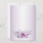 Weddenschap Roze Floral Violet Paars Lijst Kaart (Achterkant)