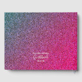Weddenschap | Roze Glitter Chic Gastenboek (Achterkant)