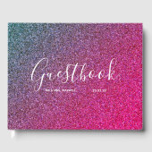 Weddenschap | Roze Glitter Chic Gastenboek (Voorkant)
