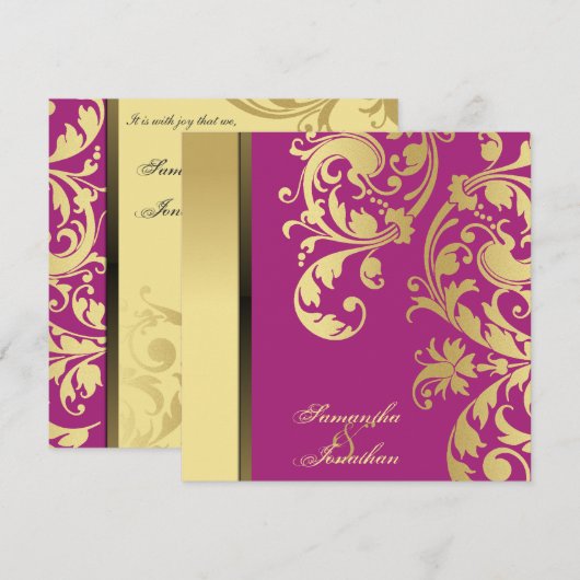 Weddenschap Roze goudzwijn Kaart (Voorkant / Achterkant)