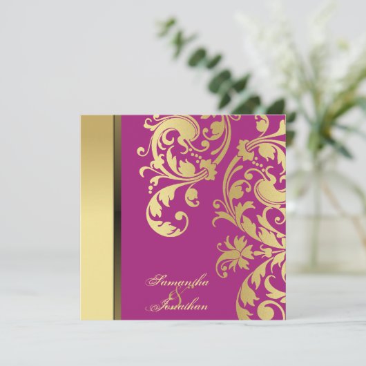 Weddenschap Roze goudzwijn Kaart (Staand voorkant)