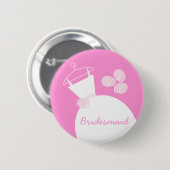 Weddenschap Roze knop 'Bridesmaid' Ronde Button 5,7 Cm (Voorkant /achterkant)
