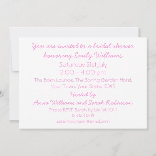 Weddenschap Roze vrijgezellenfeest horizontaal wit Kaart (Achterkant)