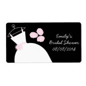 Weddenschap Roze Vrijgezellenfeest zwart horizonta Etiket (Voorkant)