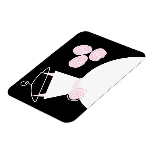 Weddenschap Roze zwart horizontaal Magneet (Linkerzijde)