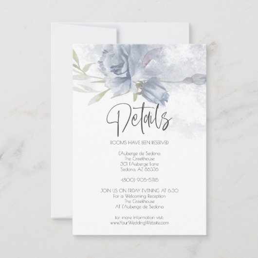 Weddenschap - Rozen met een blauwe Waterverf Kaart (Voorkant)