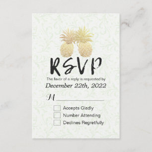 Weddenschap RSVP antwoord gouden anananappel