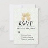 Weddenschap RSVP antwoord  gouden anananappel (Voorkant)