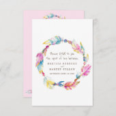 Weddenschap RSVP boho vether native tribal wreater (Voorkant / Achterkant)