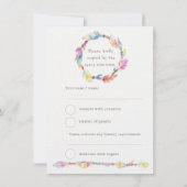 Weddenschap RSVP boho vether native tribal wreater Kaart (Achterkant)