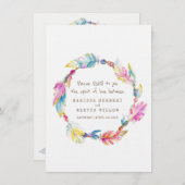 Weddenschap RSVP boho vether native tribal wreater Kaart (Voorkant / Achterkant)