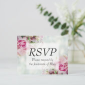 Weddenschap RSVP Briefkaart Roses (Staand voorkant)