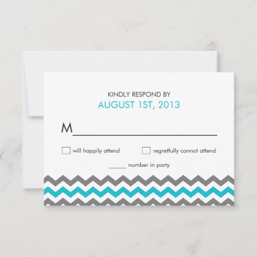 Weddenschap RSVP Chevron Zigzag Reply Kards Kaartje (Voorkant)