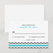Weddenschap RSVP Chevron Zigzag Reply Kards Kaartje (Voorkant / Achterkant)