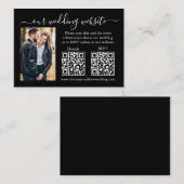 Weddenschap RSVP Details Foto 2 QR Black Informatiekaartje (Voorkant / Achterkant)