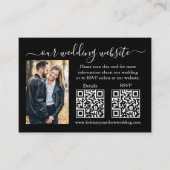 Weddenschap RSVP Details Foto 2 QR Black Informatiekaartje (Voorkant)