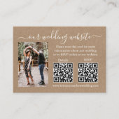 Weddenschap RSVP Details Foto 2 QR Kraft Informatiekaartje (Voorkant)