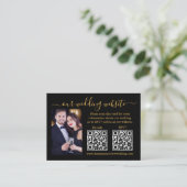 Weddenschap RSVP - Gegevens Foto 2 QR Gold Black Informatiekaartje (Staand voorkant)