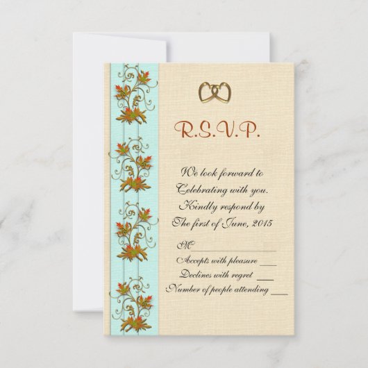 Weddenschap RSVP herfstbladeren Kaart (Voorkant)