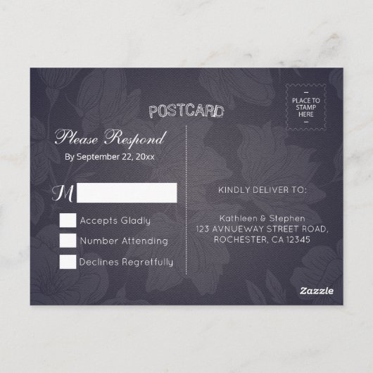 Weddenschap RSVP Hydrangea Flowers String Lights B Briefkaart (Achterkant)