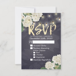 Weddenschap RSVP Hydrangea Flowers String Lights B Kaartje