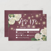 Weddenschap RSVP Hydrangea String Lights Burgundy  (Voorkant / Achterkant)