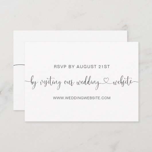 Weddenschap RSVP Online Card Informatiekaartje (Voorkant / Achterkant)