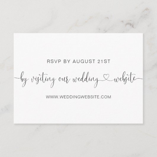 Weddenschap RSVP Online Card Informatiekaartje (Voorkant)