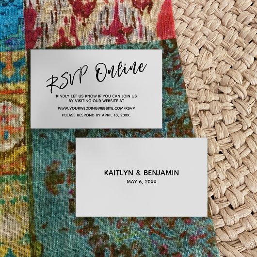 Weddenschap RSVP Online Casual handschrift Invoege Informatiekaartje