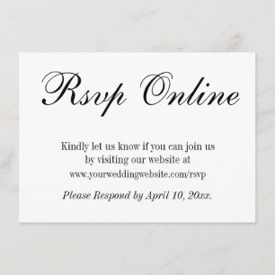 Weddenschap RSVP Online Eenvoudig elegant zwart-wi Informatiekaartje