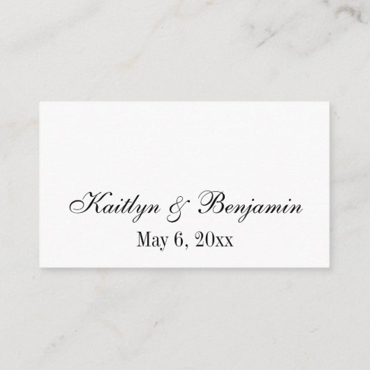 Weddenschap RSVP Online Eenvoudig elegant zwart-wi Informatiekaartje (Achterkant)