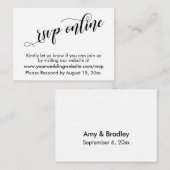 Weddenschap RSVP Online Elegant Typography Insert Informatiekaartje (Voorkant / Achterkant)