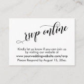 Weddenschap RSVP Online Elegant Typography Insert Informatiekaartje (Voorkant)