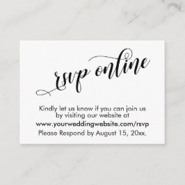 Weddenschap RSVP Online Elegant Typography Insert Informatiekaartje