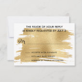 Weddenschap RSVP-reactiekaart Elegant Gold en Blac RSVP Kaartje (Voorkant)