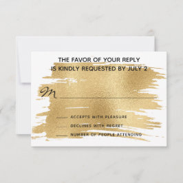 Weddenschap RSVP-reactiekaart Elegant Gold en Blac RSVP Kaartje