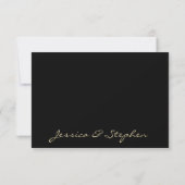 Weddenschap RSVP-reactiekaart Elegant Gold en Blac RSVP Kaartje (Achterkant)