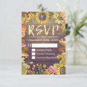 Weddenschap RSVP Reply Autumn Maple Leaf Pumpkins  Kaartje (Staand voorkant)