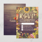 Weddenschap RSVP Reply Autumn Maple Leaf Pumpkins  Kaartje (Voorkant / Achterkant)