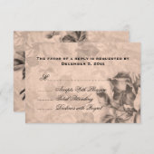 Weddenschap RSVP  Rozen Sepia (Voorkant / Achterkant)