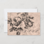 Weddenschap RSVP  Rozen Sepia Kaartje (Achterkant)